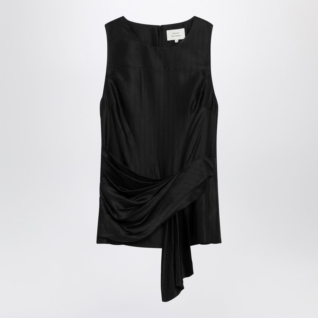 Shirts &amp; Tops LouLou De Saison - Black draped Fonda top Brand