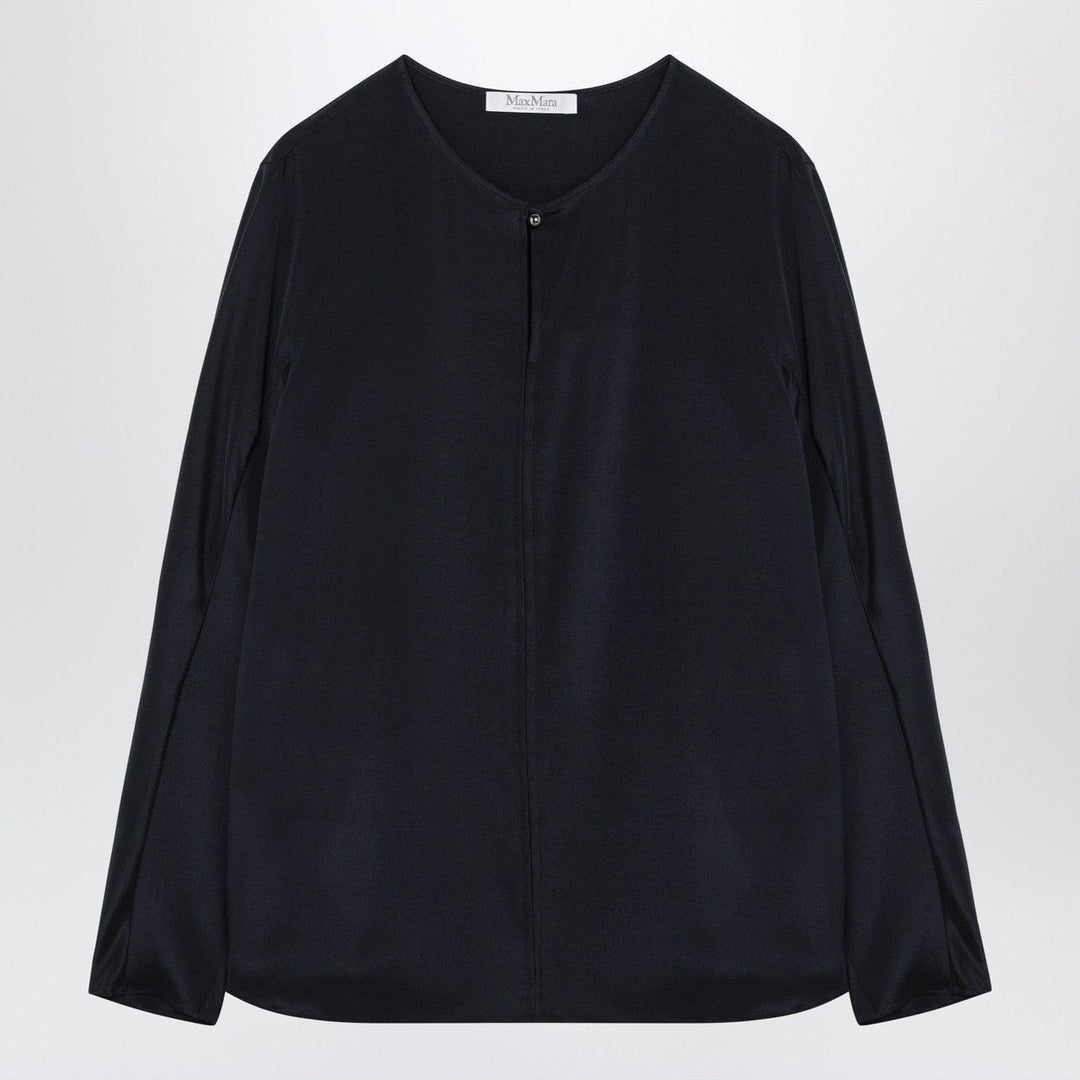 Shirts &amp; Tops Max Mara - Midnight blue silk-blend blouse Brand