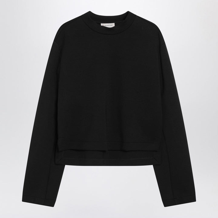Shirts &amp; Tops S Moncler X Edward Enninful - Black sweatshirt with asymmetric hem Brand