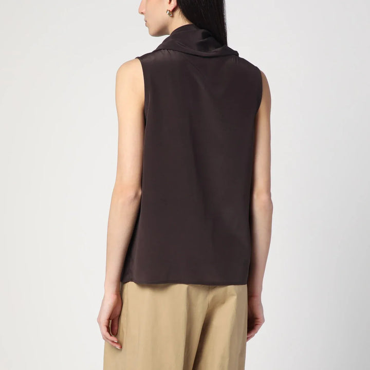 P.A.R.O.S.H. - Brown silk blouse Brand Shirts &amp; Tops S