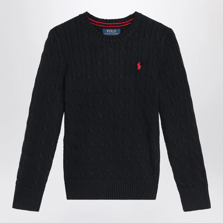 Polo Ralph Lauren - Black cable-knit crewneck sweater Brand Shirts &amp; Tops S