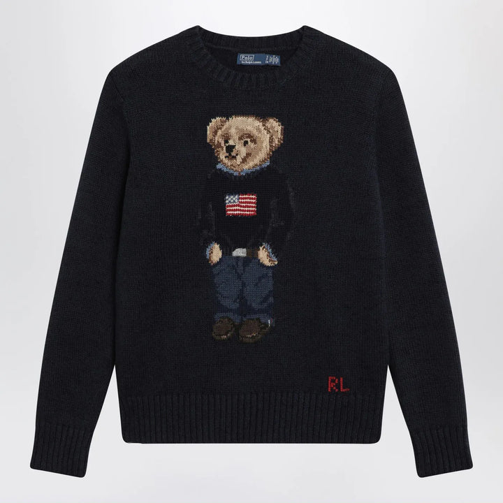 Polo Ralph Lauren - Navy blue Polo Bear sweater Brand Shirts &amp; Tops L
