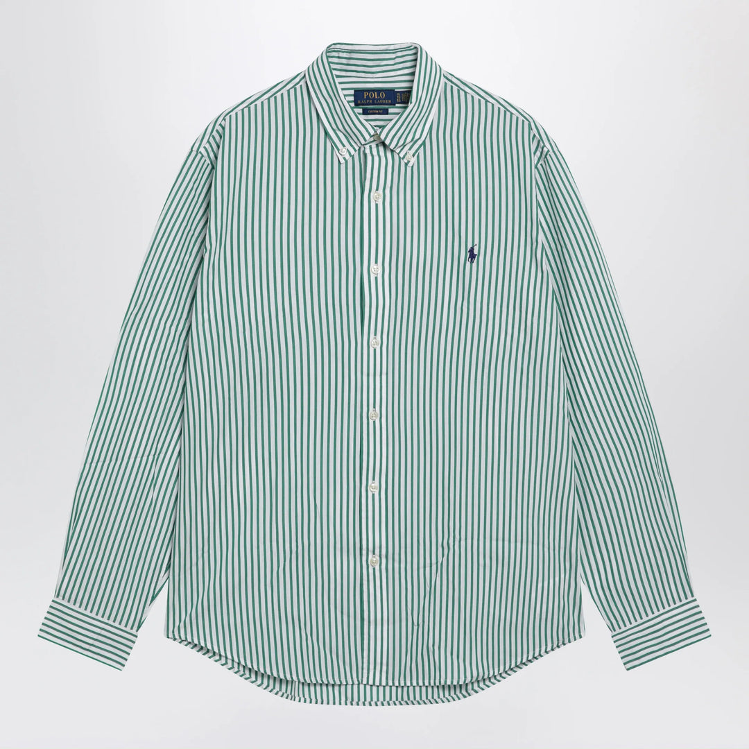 Polo Ralph Lauren - White/green striped Custom-Fit shirt Brand Shirts &amp; Tops S