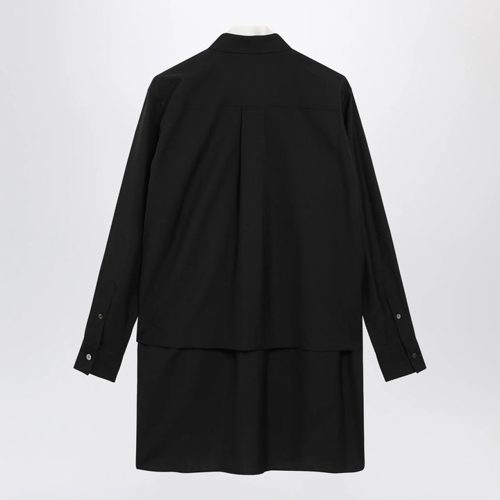 Sacai - Black wool-blend mini shirt dress Brand Shirts &amp; Tops