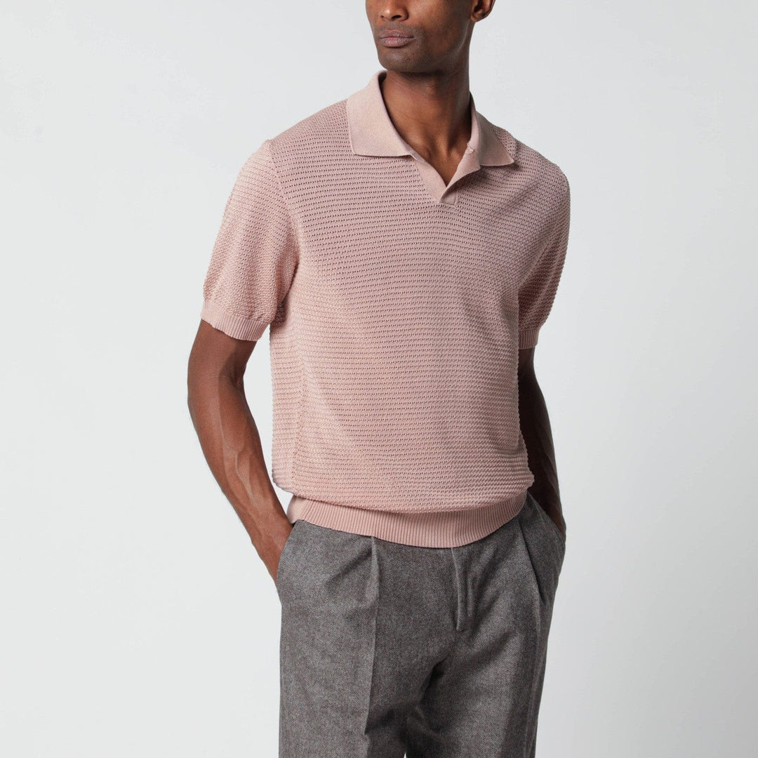 Shirts &amp; Tops Tagliatore - Pink openwork cotton polo shirt Brand