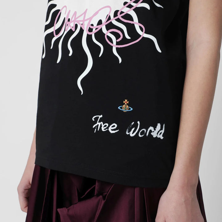 Vivienne Westwood - Black T-shirt with logo print Brand Shirts &amp; Tops