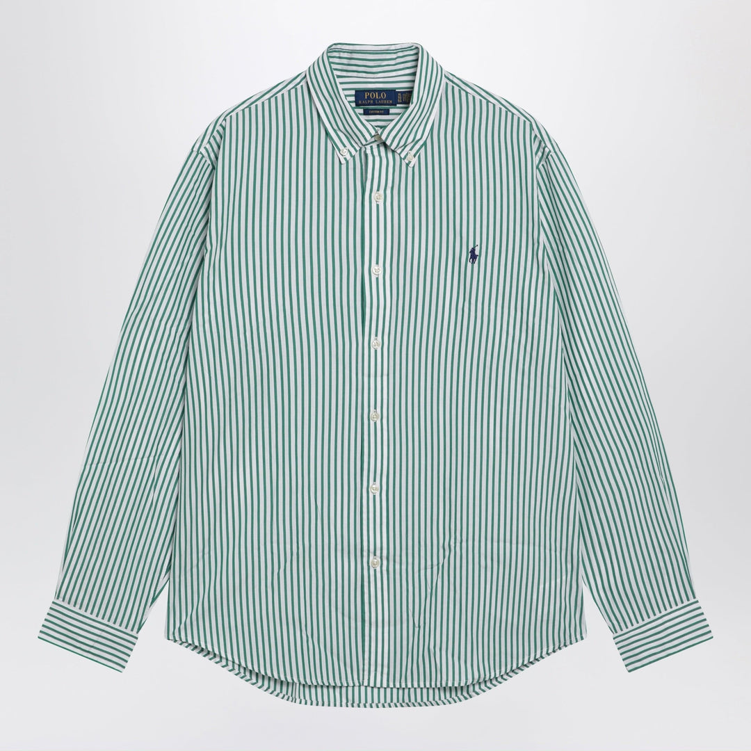 Shirts &amp; Tops White/green striped Custom-Fit shirt Brand