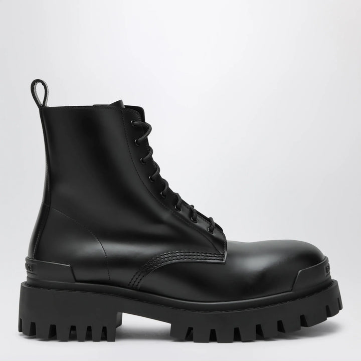 Balenciaga - Black Combat leather boots Brand Shoes 40 IT