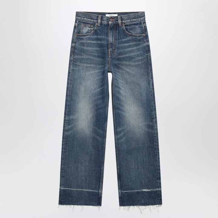 Chloé - Bootcut denim jeans in dark cobalt cotton Brand Shoes 25