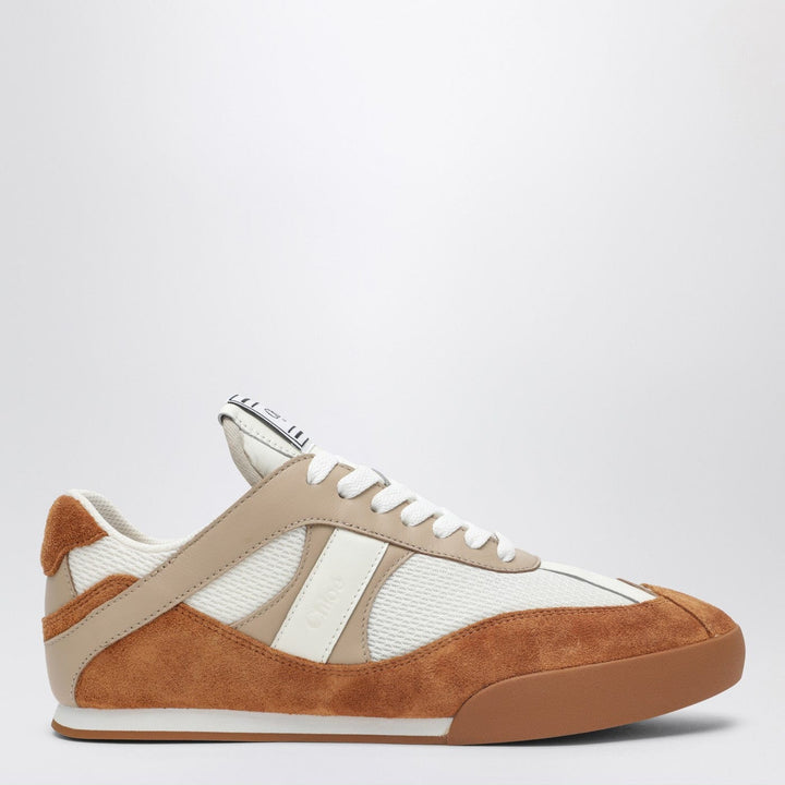 Shoes Chloé Kick brown and white sneakers in mesh and leather Brand