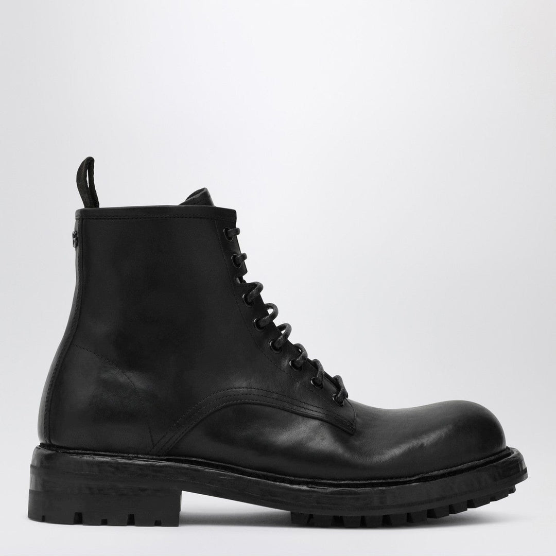 Shoes Dolce&Gabbana - Black lace-up leather ankle boot Brand