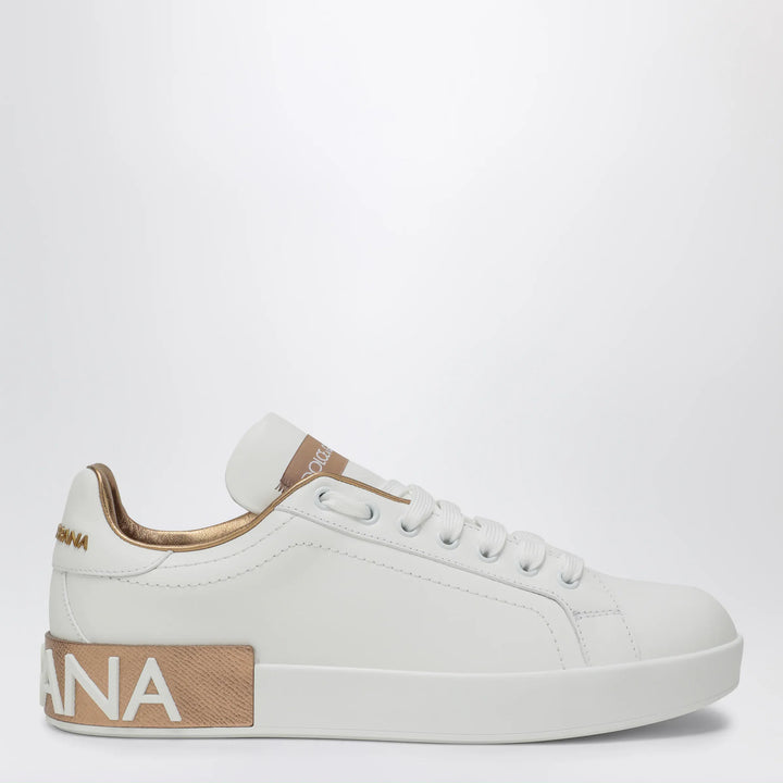 Dolce&amp;Gabbana - White/gold Portofino sneakers Brand Shoes 36 IT