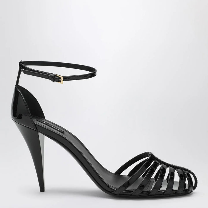 Givenchy - Patent Leather Cage Heeled Sandals Brand Shoes 36 IT