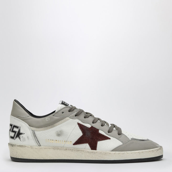 Shoes Golden Goose - Ball Star sneaker white/taupe/burgundy Brand