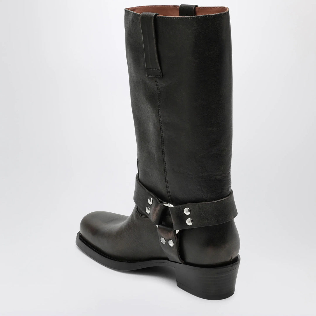 Paris Texas - Black Roxy boot in brushed leather Brand Shoes