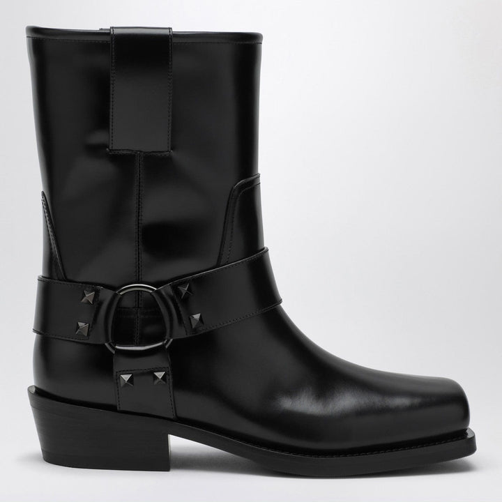 Shoes 36 IT Valentino Garavani - Black leather Biker Rockstud low boot Brand