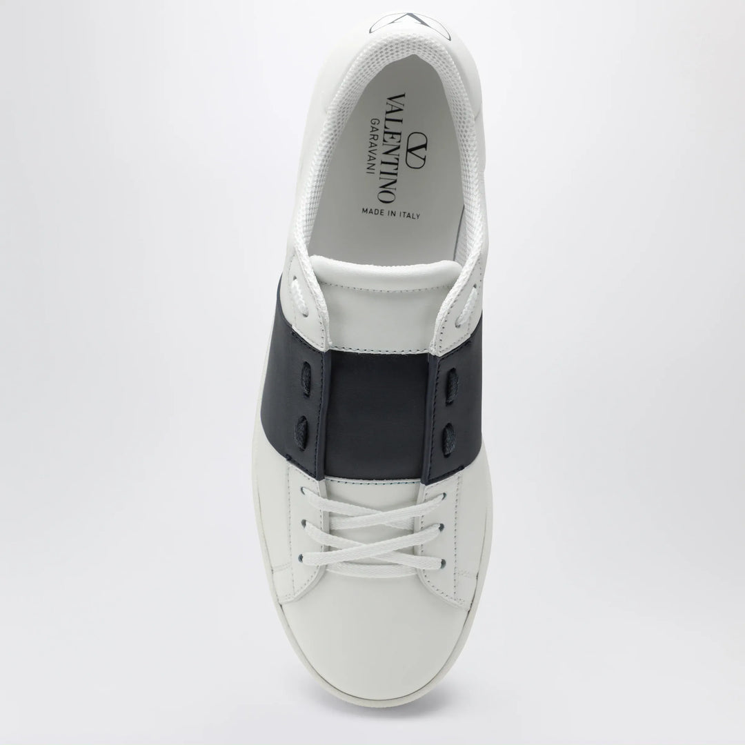 Valentino Garavani - Open Royco nappa leather sneakers in white/navy Brand Shoes