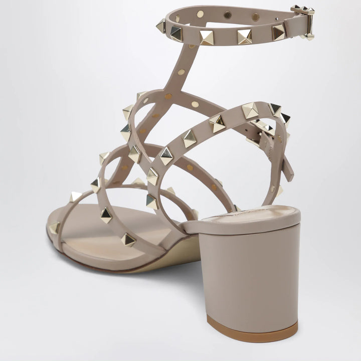 Valentino Garavani - Rockstud sandals with blush-colored straps Brand Shoes