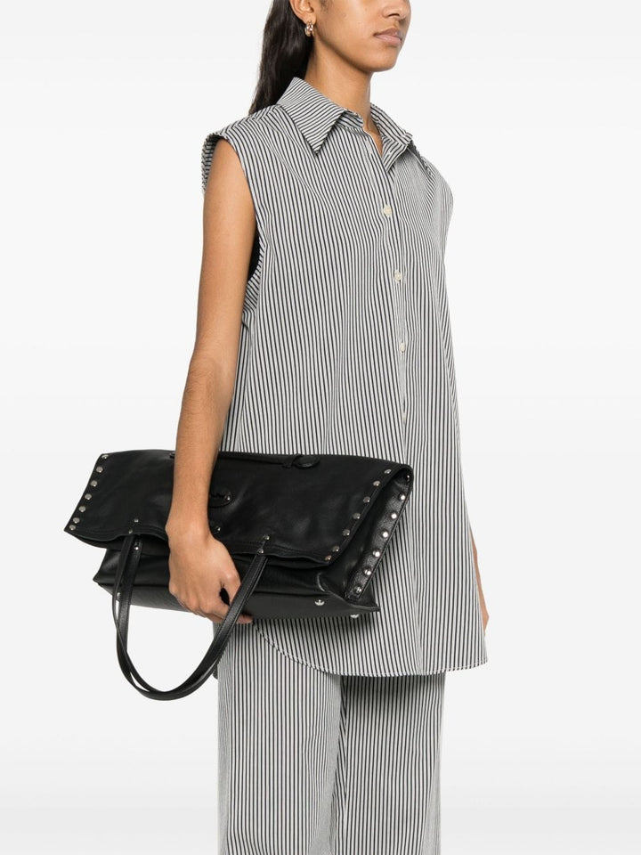 Zanellato Shopper UNI Zanellato Bag Foldover Top Zanellato Bag Foldover Top Black Italian Leather at Italian Luxury Group Brand