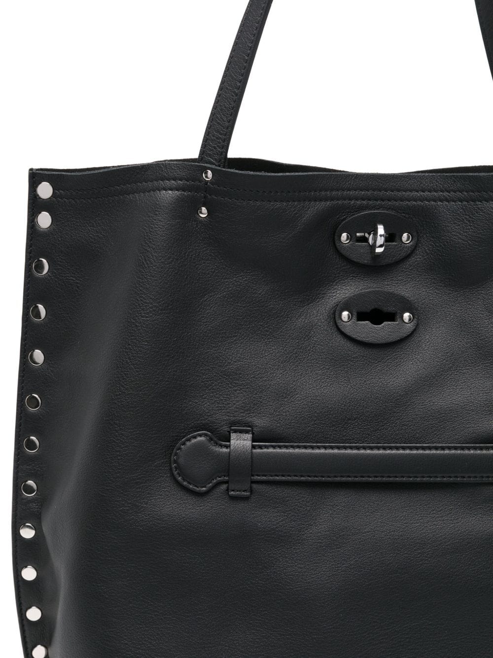 Zanellato Shopper UNI Zanellato Bag Foldover Top Zanellato Bag Foldover Top Black Italian Leather at Italian Luxury Group Brand