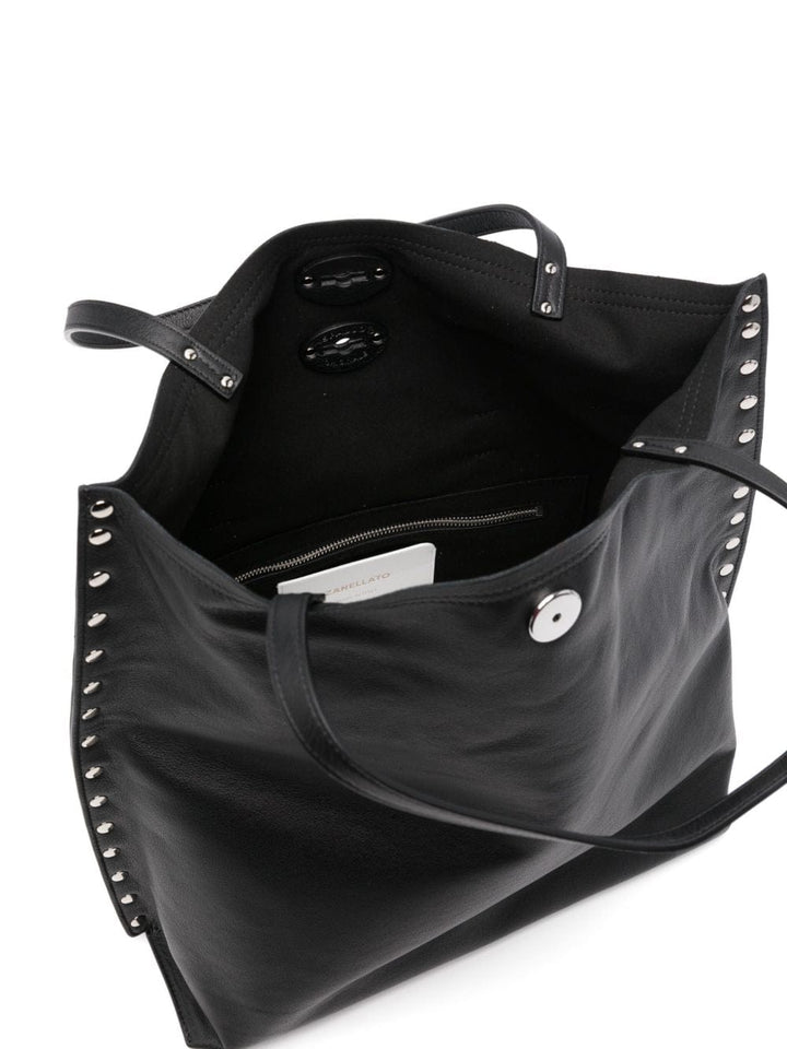 Zanellato Shopper UNI Zanellato Bag Foldover Top Zanellato Bag Foldover Top Black Italian Leather at Italian Luxury Group Brand
