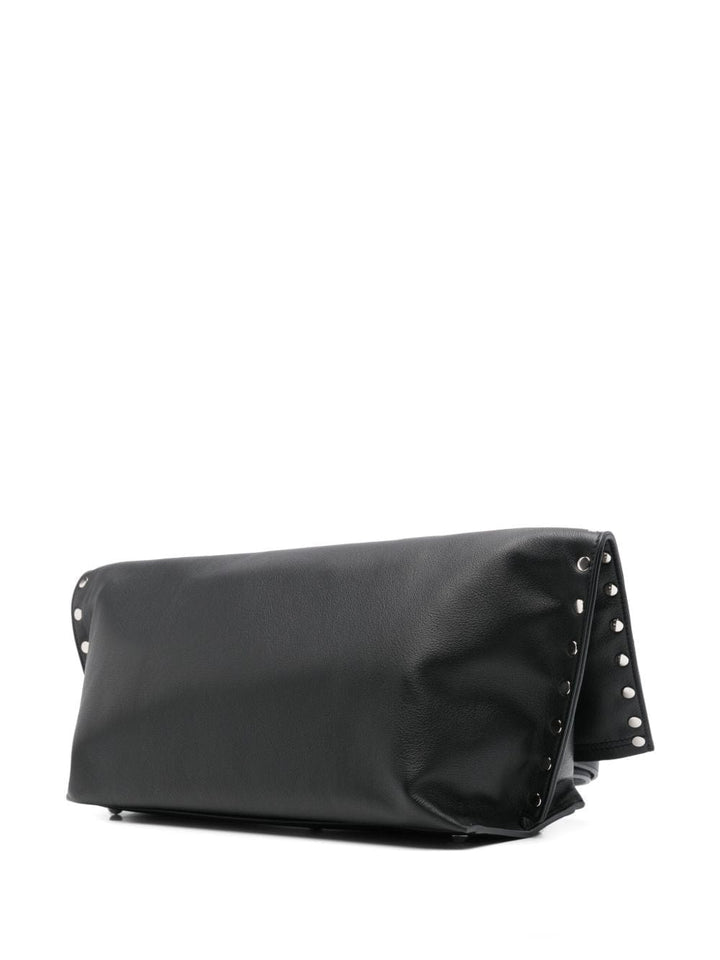 Zanellato Shopper UNI Zanellato Bag Foldover Top Zanellato Bag Foldover Top Black Italian Leather at Italian Luxury Group Brand