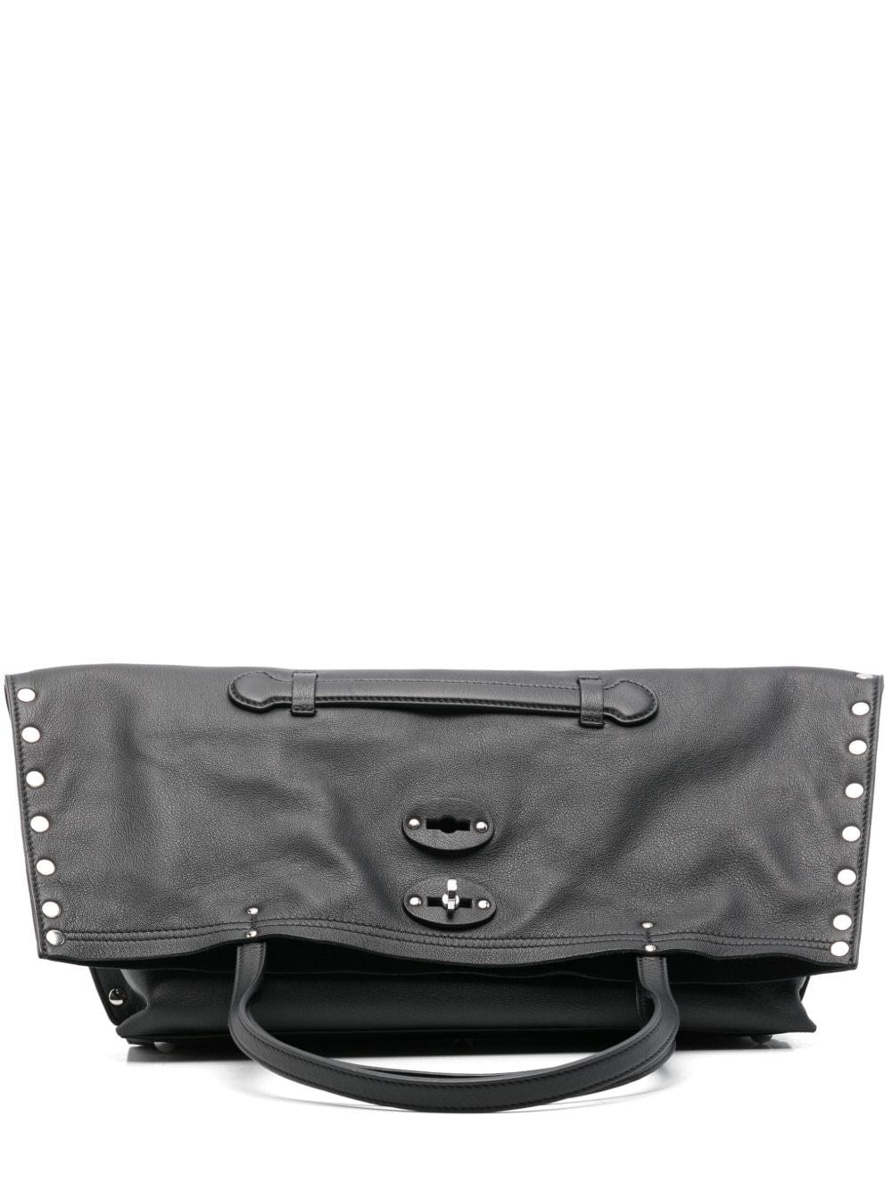 Zanellato Shopper UNI Zanellato Bag Foldover Top Zanellato Bag Foldover Top Black Italian Leather at Italian Luxury Group Brand