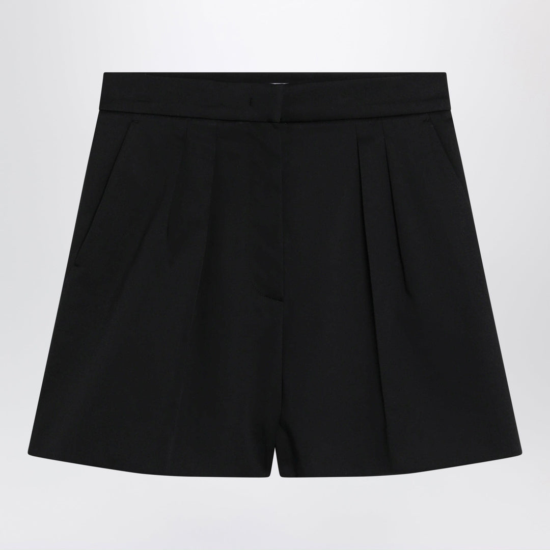 Shorts Max Mara - Black stretch cotton satin shorts Brand