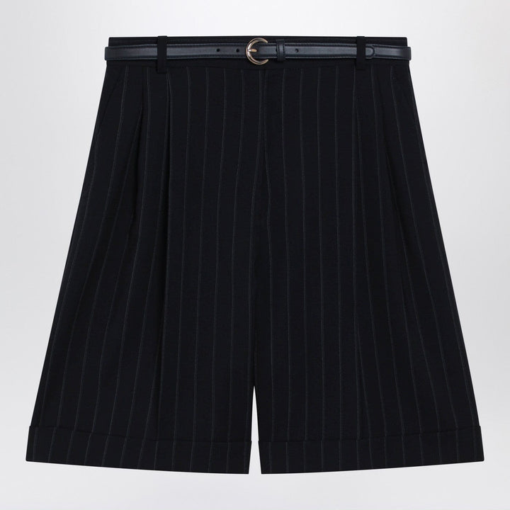 Shorts 40  IT Max Mara Studio - Blue pinstripe wool bermuda shorts Brand