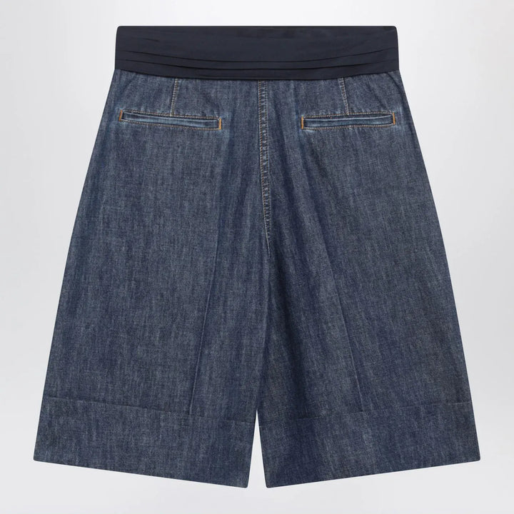 Valentino - Denim bermuda shorts with oversized bow Brand Shorts