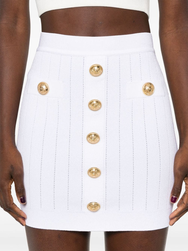 Balmain Skirts 38 Balmain Ribbed Knit Skirt Balmain White Ribbed Knit Skirt Brand