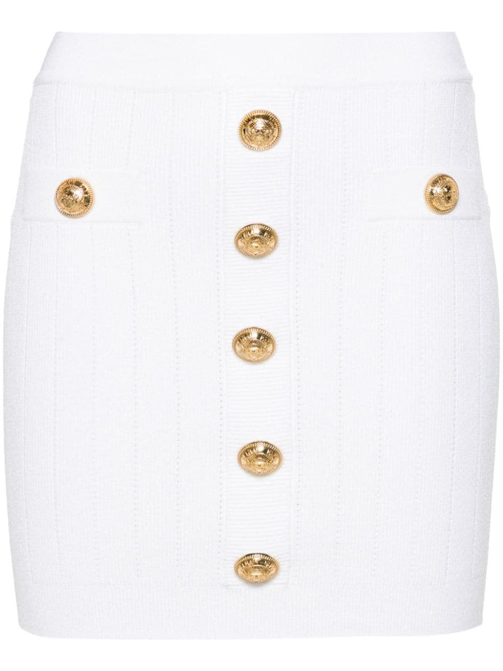 Balmain Skirts 38 Balmain Ribbed Knit Skirt Balmain White Ribbed Knit Skirt Brand