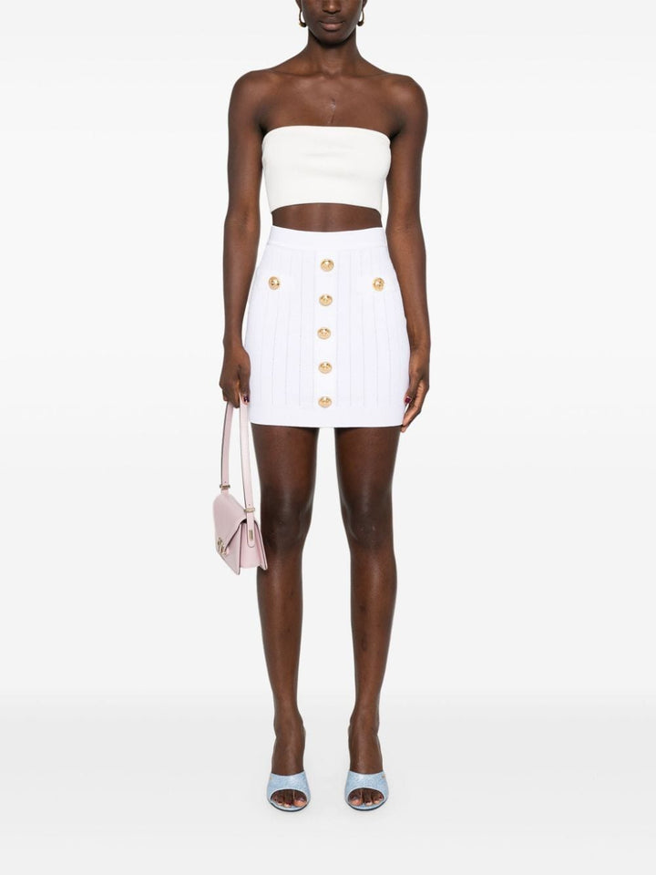Balmain Skirts 38 Balmain Ribbed Knit Skirt Balmain White Ribbed Knit Skirt Brand