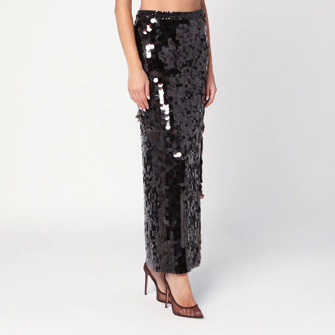 P.A.R.O.S.H. - Brown sequinned skirt with slit Brand Skirts M