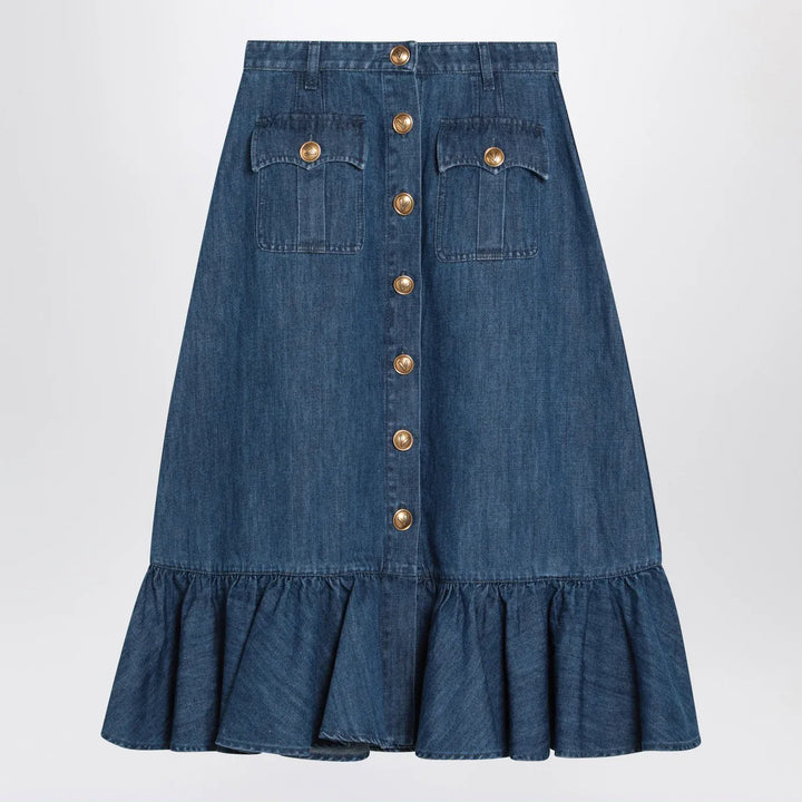 Valentino - Blue denim midi skirt Brand Skirts 38  IT