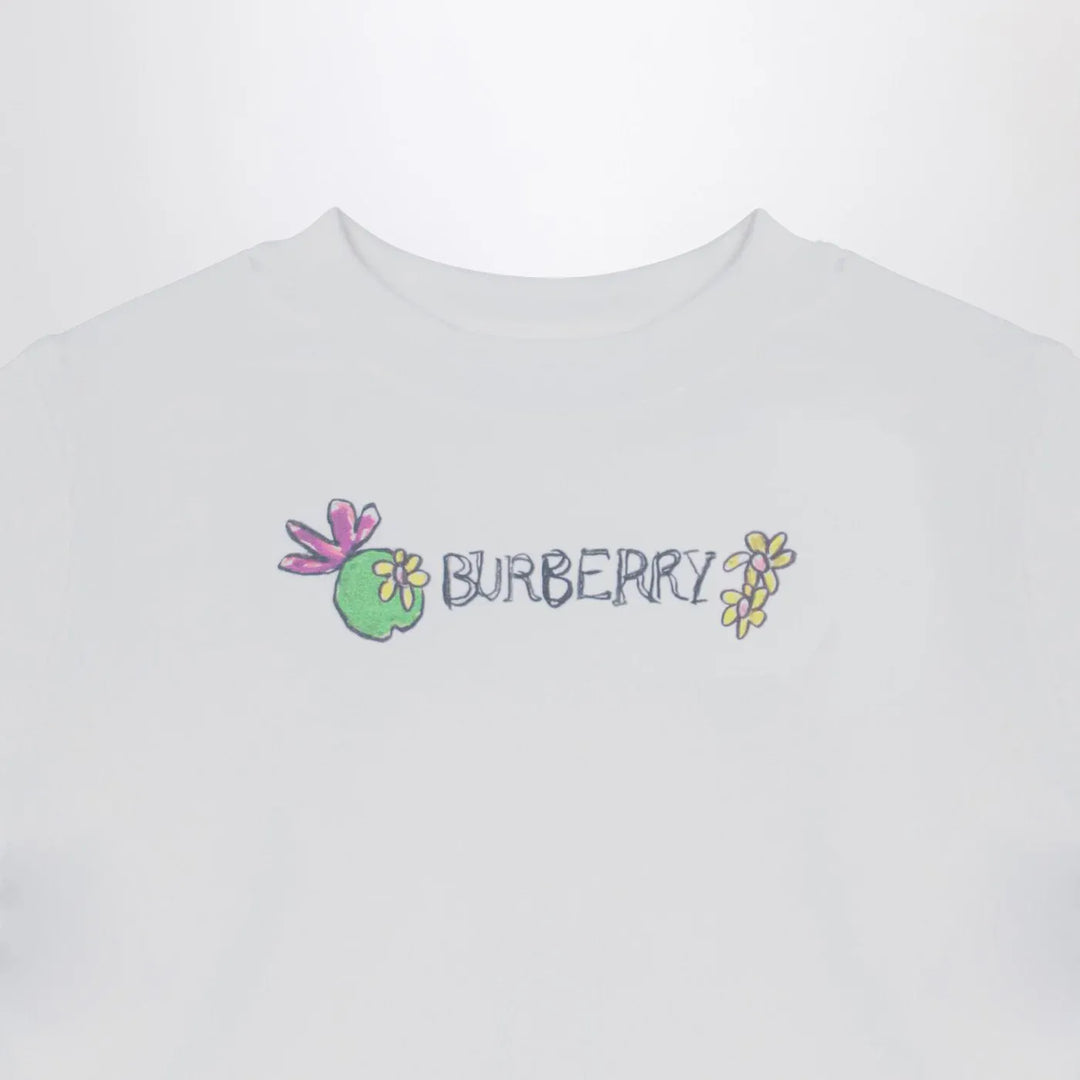 Burberry - White crew-neck T-shirt with logo Brand T-Shirt 6