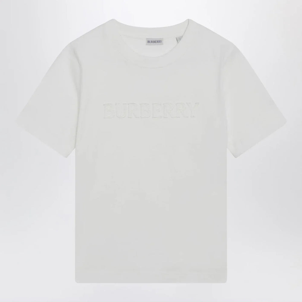 Burberry - White T-shirt with embroidered logo Brand T-Shirt XS
