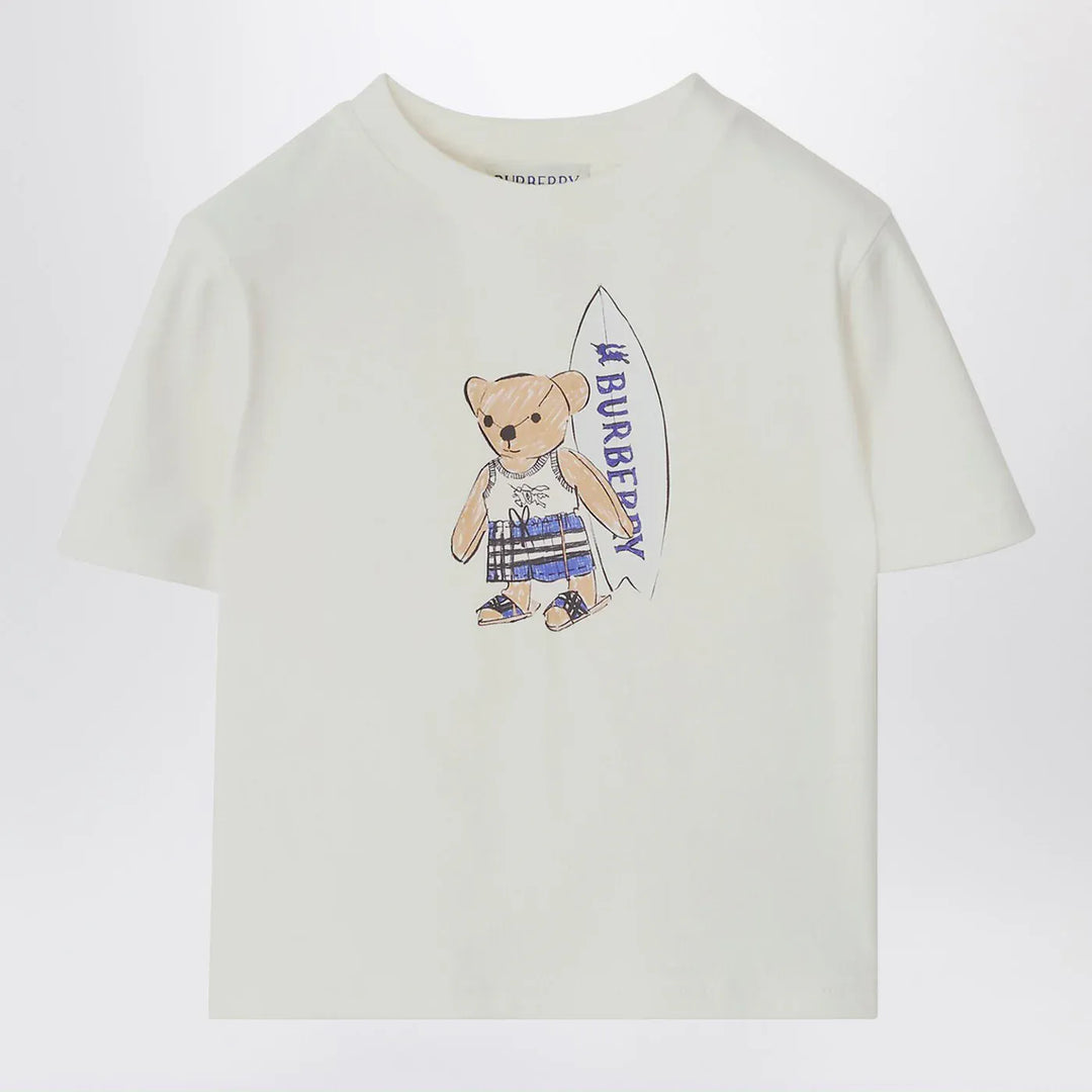Burberry - White T-shirt with surfing teddy bear Brand T-Shirt 12