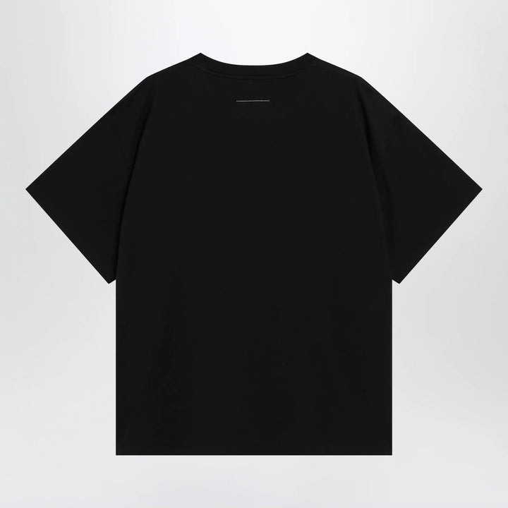 MM6 Maison Margiela - Black cotton T-shirt with Numeric logo Brand T-Shirt