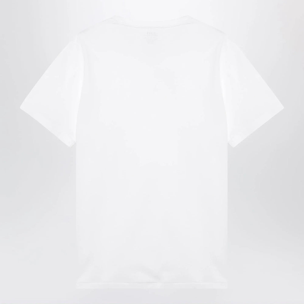 Polo Ralph Lauren - T-shirt white in cotton Custom Slim-Fit Brand T-Shirt