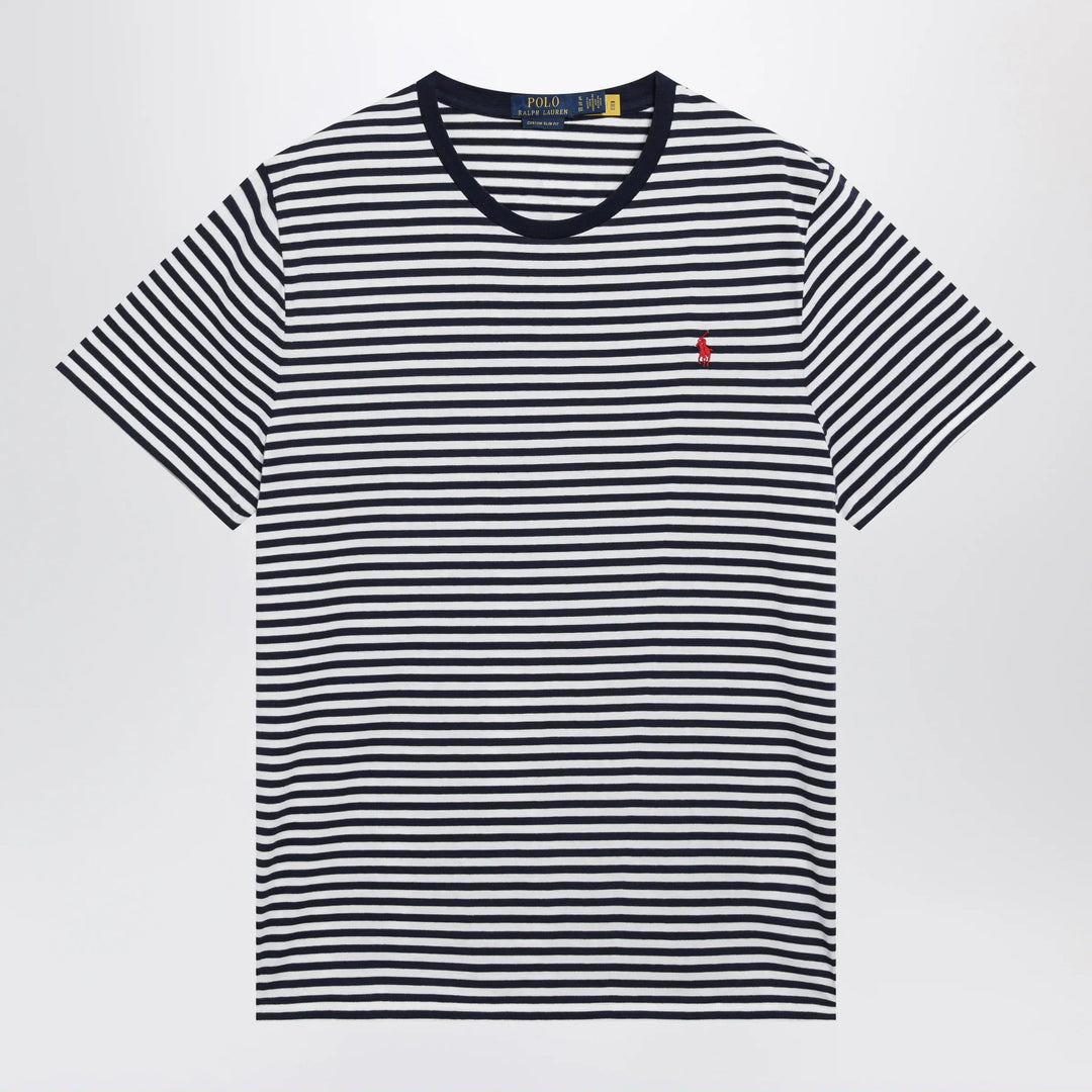 Polo Ralph Lauren - White/Navy striped Custom Slim-Fit T-shirt Brand T-Shirt S