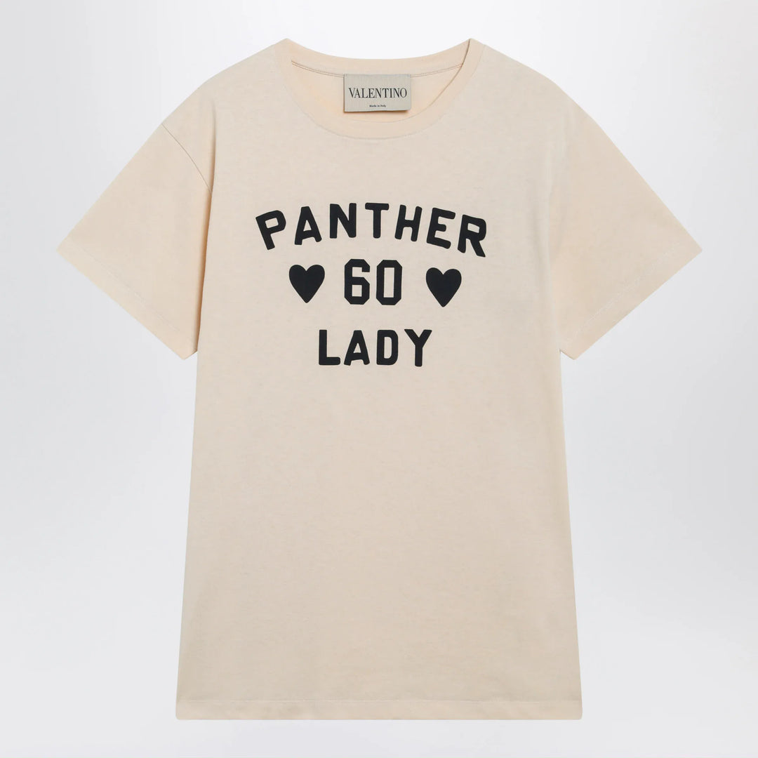 Valentino - Panther Lady cotton jersey T-shirt in birch/black Brand T-Shirt XS