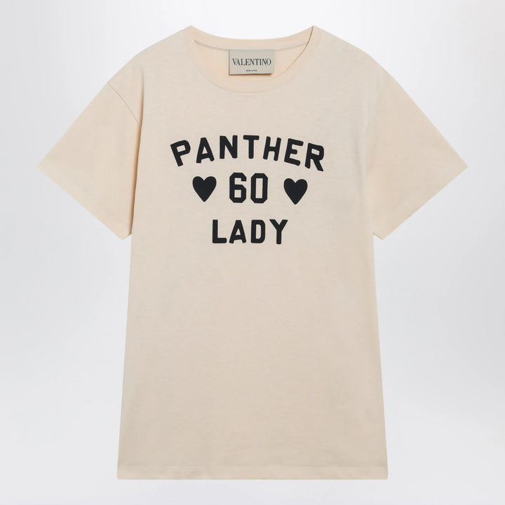 Valentino - Panther Lady cotton jersey T-shirt in birch/black Brand T-Shirt XS