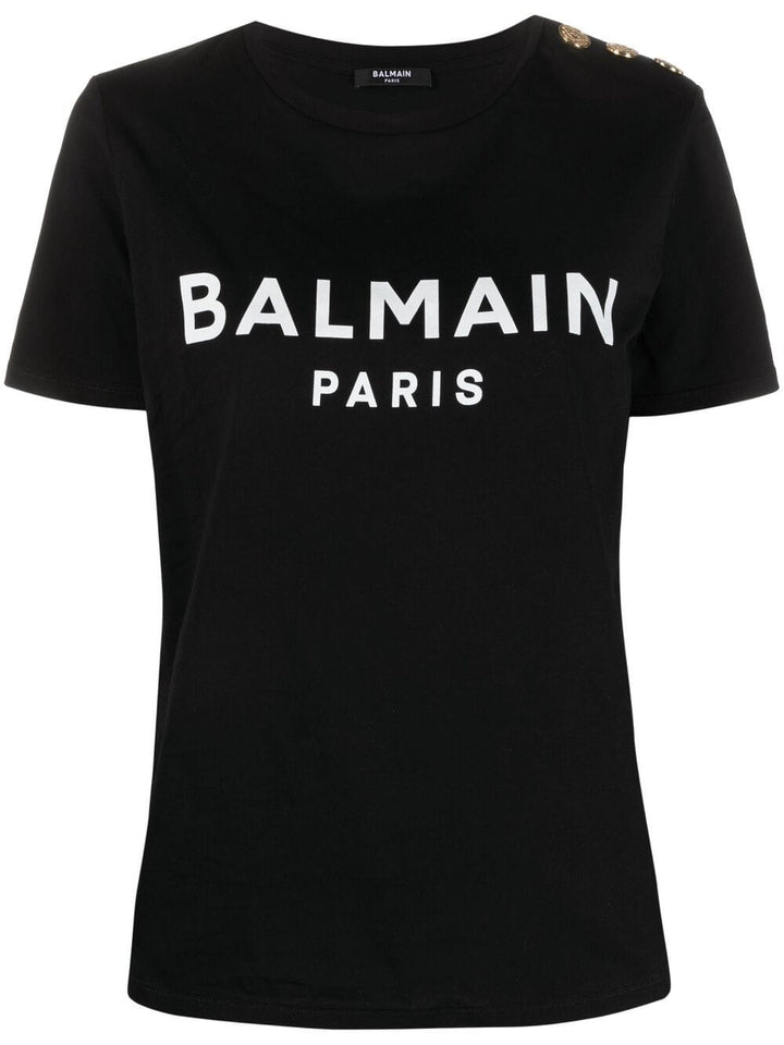 Balmain Topwear XS Balmain Cotton T-shirt Balmain Black Cotton T-shirt Brand