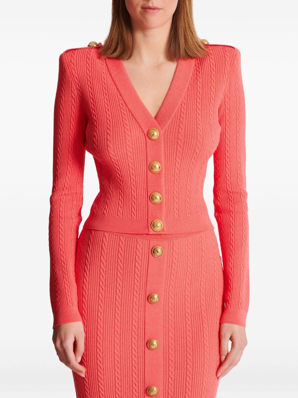 Balmain Topwear Balmain Sweaters Orange Balmain Sweaters Orange Brand