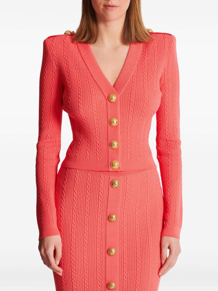 Balmain Topwear Balmain Sweaters Orange Balmain Sweaters Orange Brand