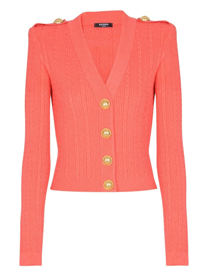 Balmain Topwear Balmain Sweaters Orange Balmain Sweaters Orange Brand
