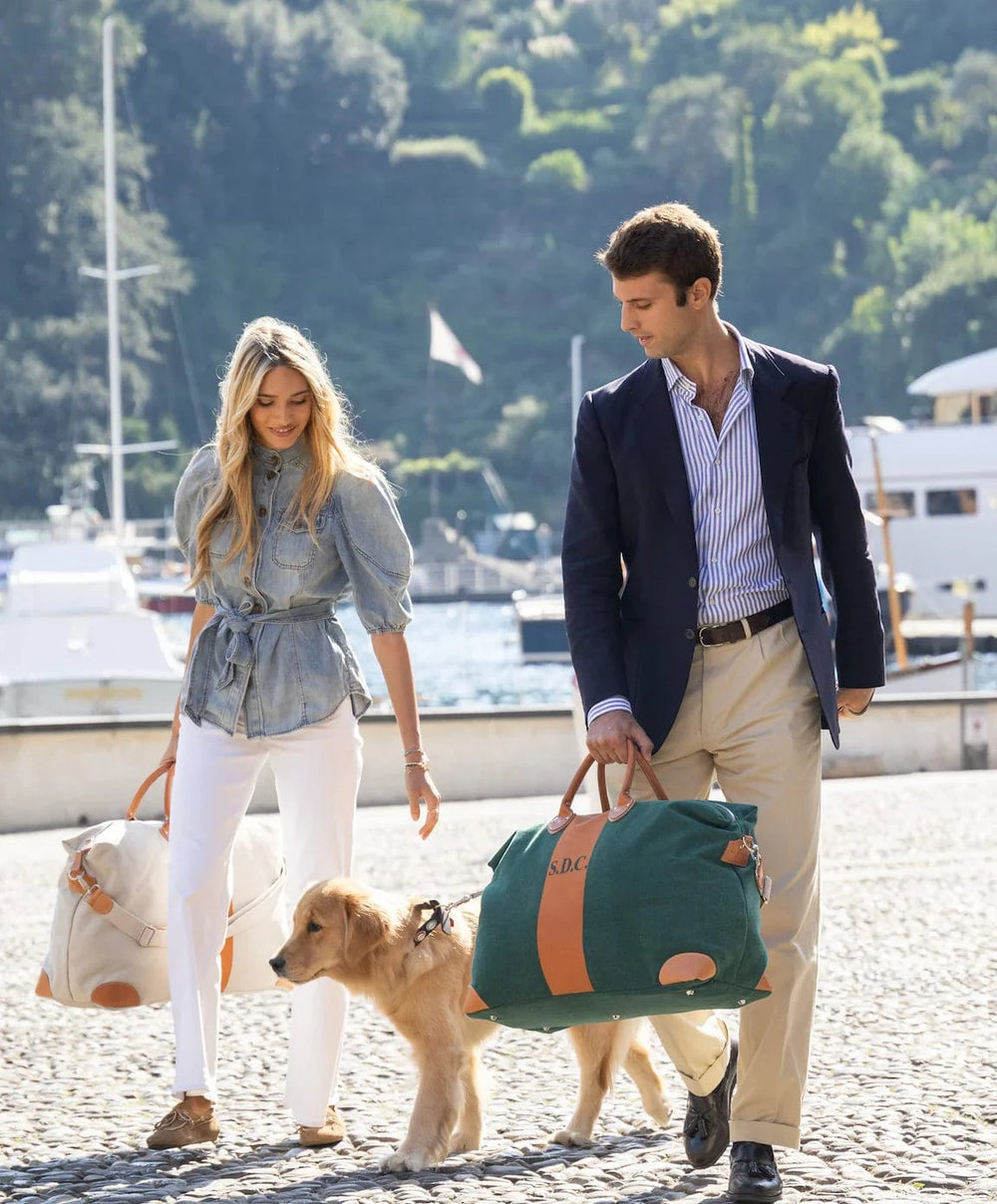 My Style Bags Travel Bags My Style Bags Harvard Stripe Duffel Travel Bag - Sand My Style Bags Personilised Harvard Stripe Duffel Travel Bag - Sand Brand