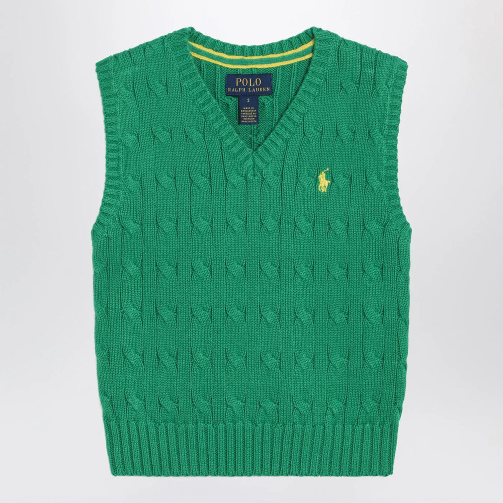 Polo Ralph Lauren - Green cable-knit cotton vest Brand Vests M