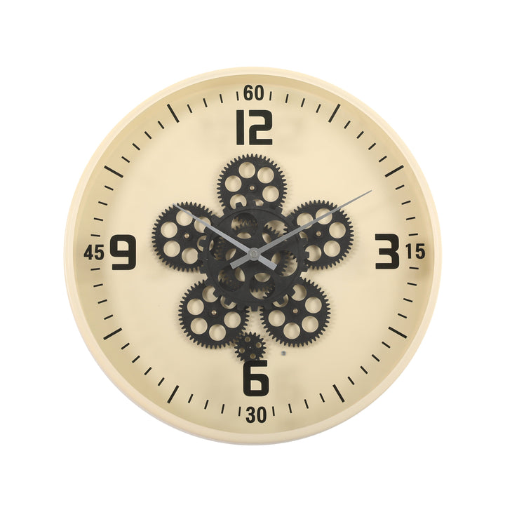 Chilli Wall Clock Ginger D40cm Round Modern moving cogs wall clock - Beige Brand